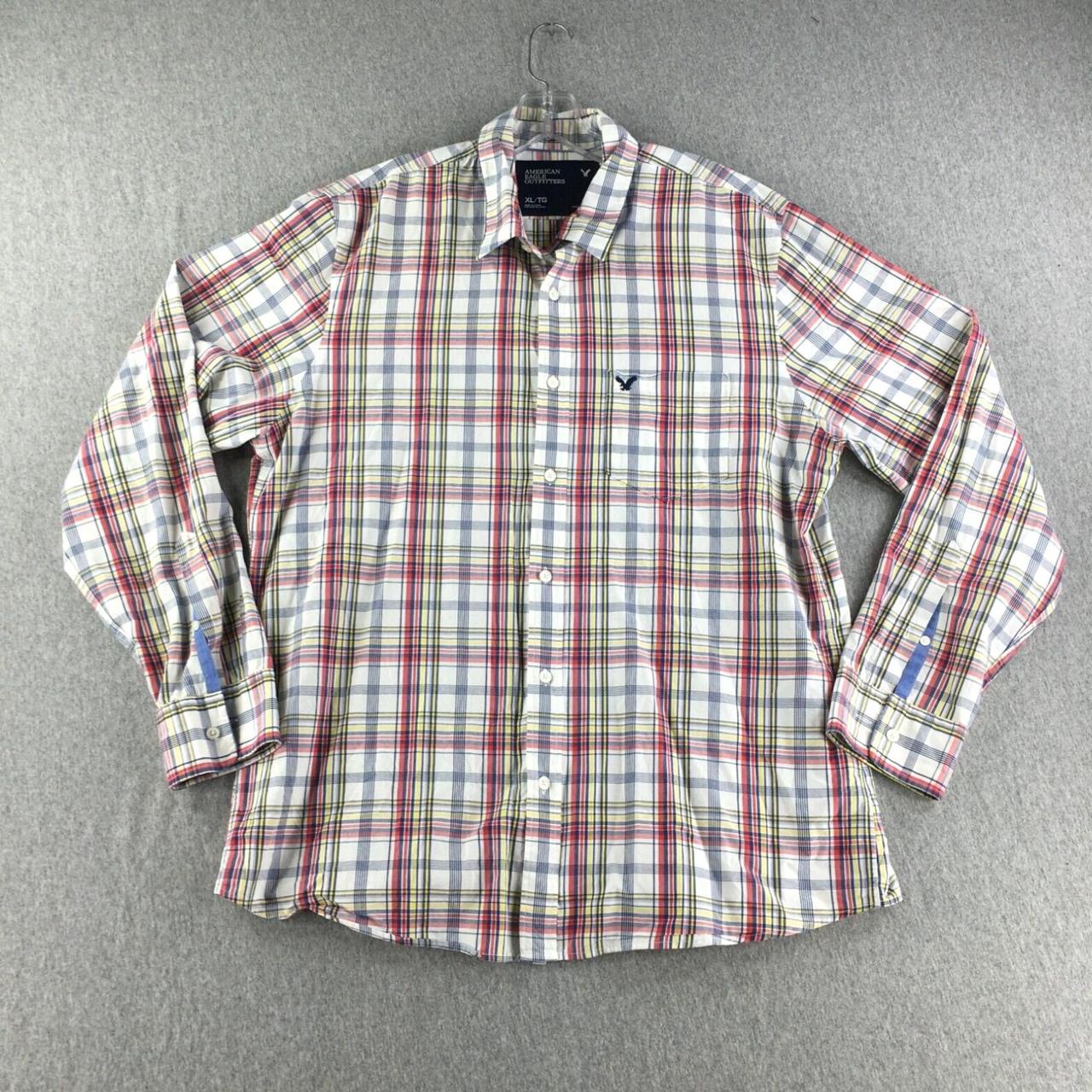 American Eagle Shirt Mens XL Button Up Long Sleeve... - Depop