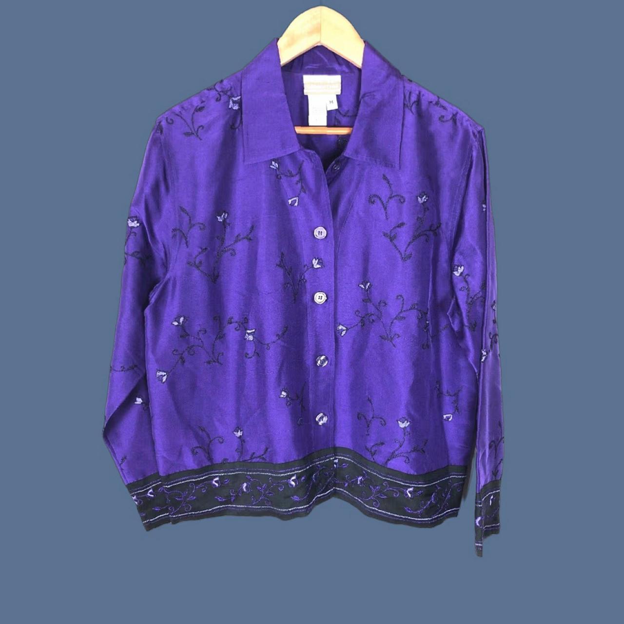 Vintage Women's Blouse - Purple - M – Coldwater C… - image 1