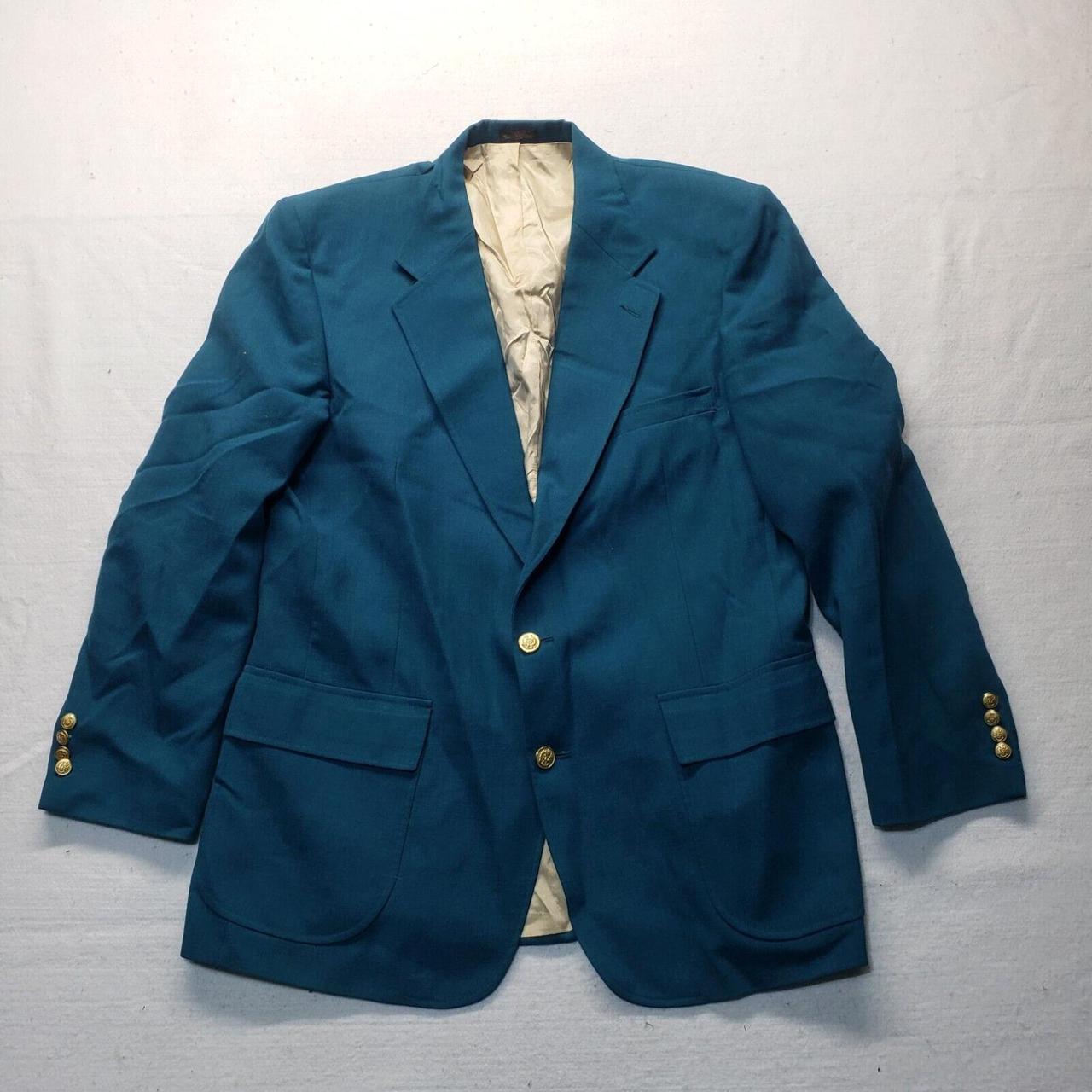 ANDHURST BLAZER JACKET BLUE GREEN TURQUOISE GOLD. Depop