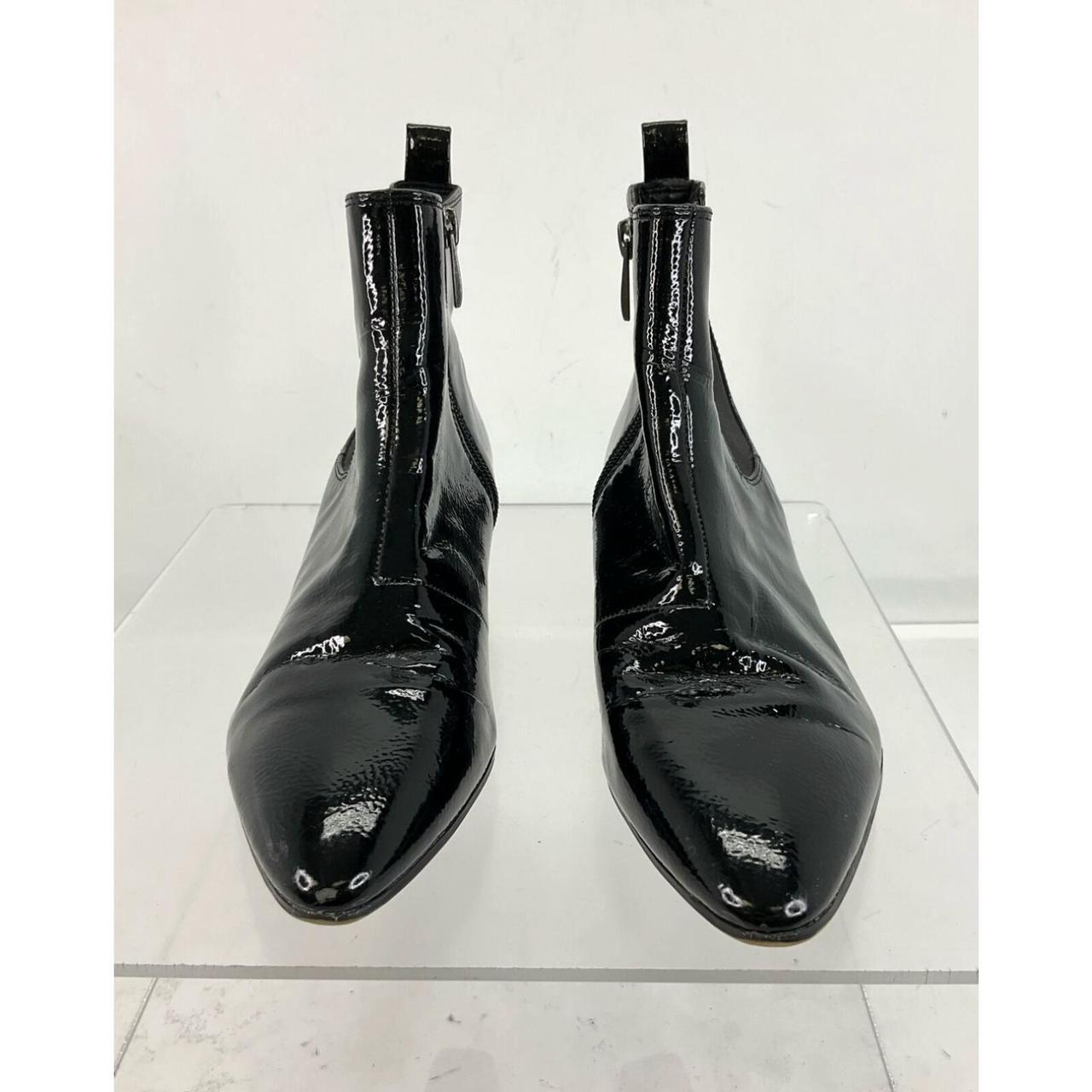 FRANCO SARTO BLACK FAUX PATENT LEATHER POINTED TOE. Depop