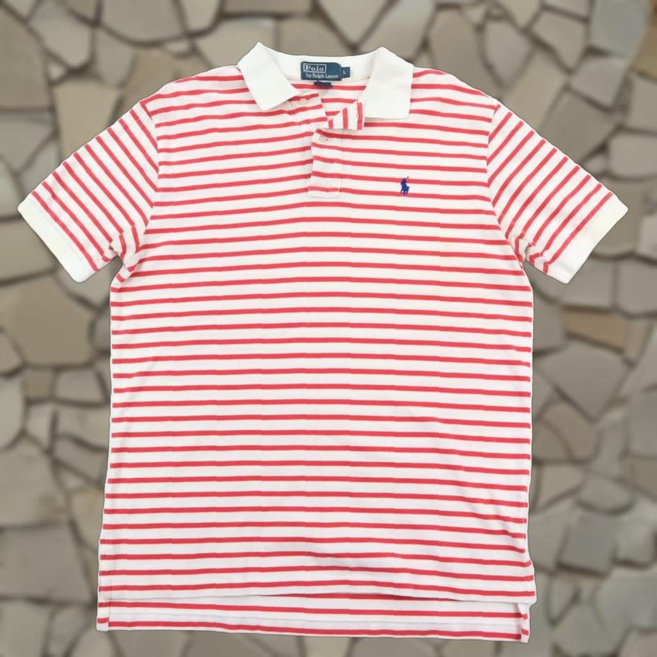 Vintage Men's Polo shirt - Pink/White - L – VINTA… - image 1