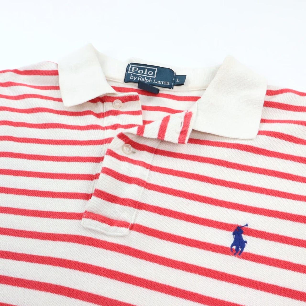 Vintage Men's Polo shirt - Pink/White - L – VINTA… - image 2