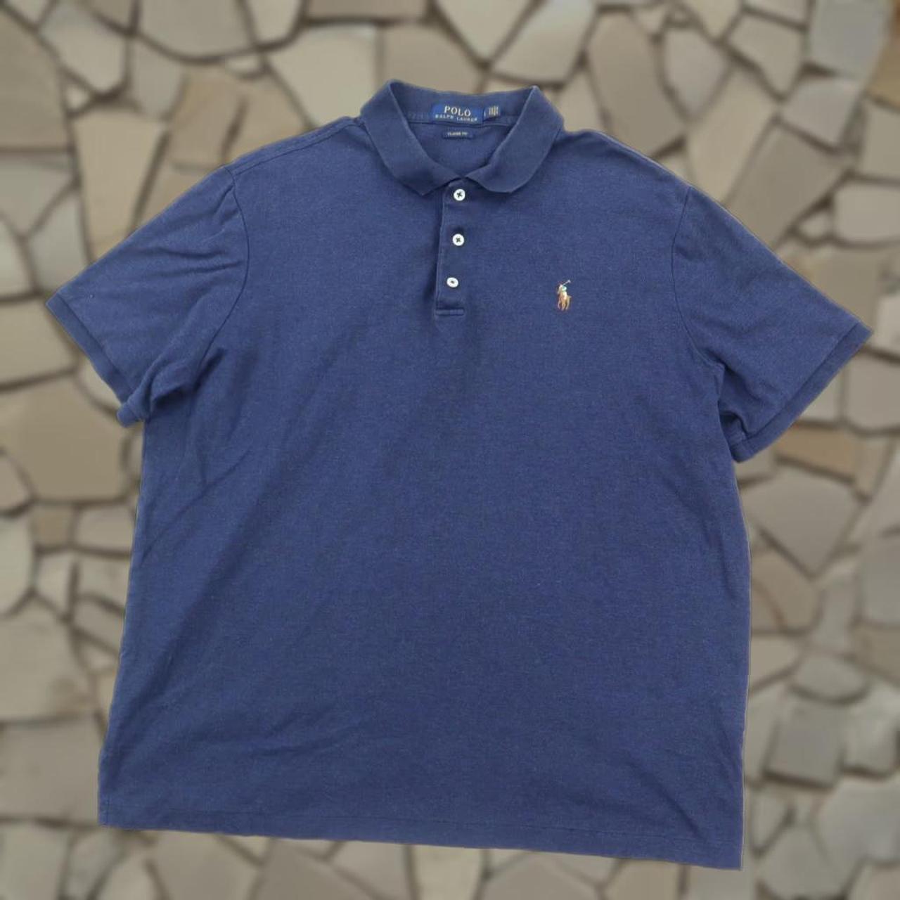 Vintage Men's Polo shirt - Blue/Navy - L – POLO R… - image 1