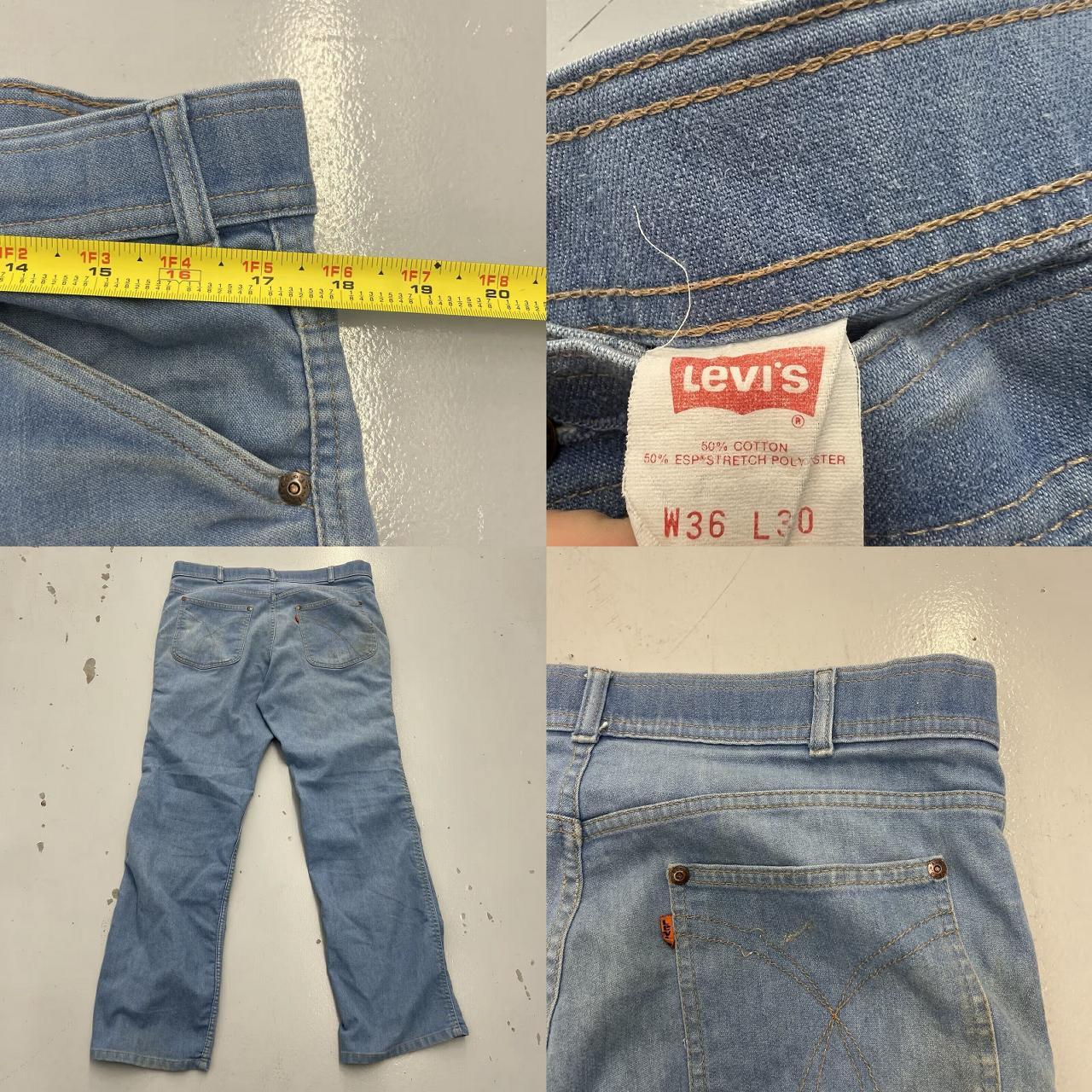 Vintage Men's Bootcut Jeans - Orange/Blue - 36" –… - image 8