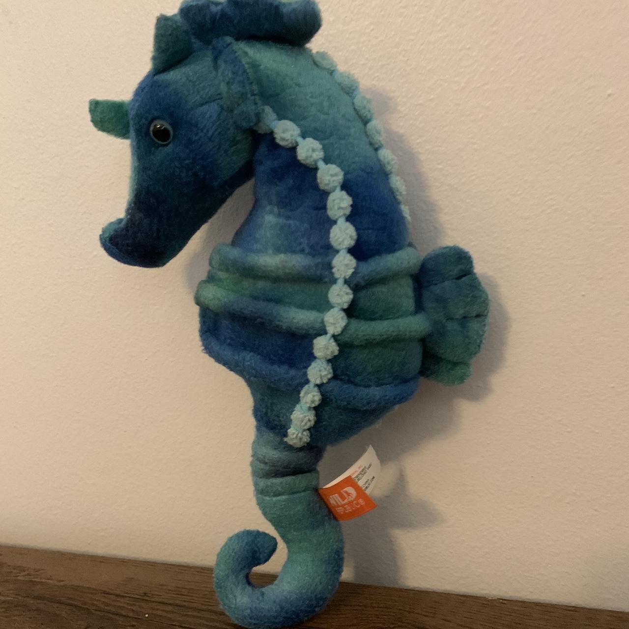 Wild Republic Cuddlekins Blue Seahorse 12 Plush. Depop
