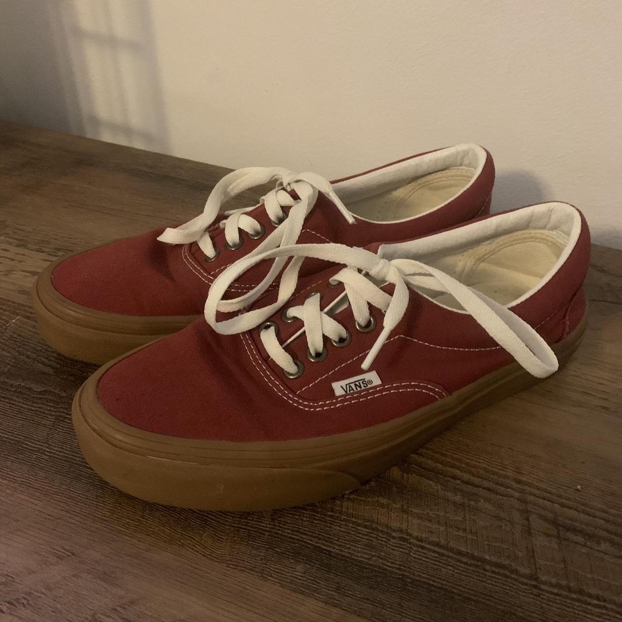 Vans Maroon burgundy And Gum Bottom Shoes Women s. Depop