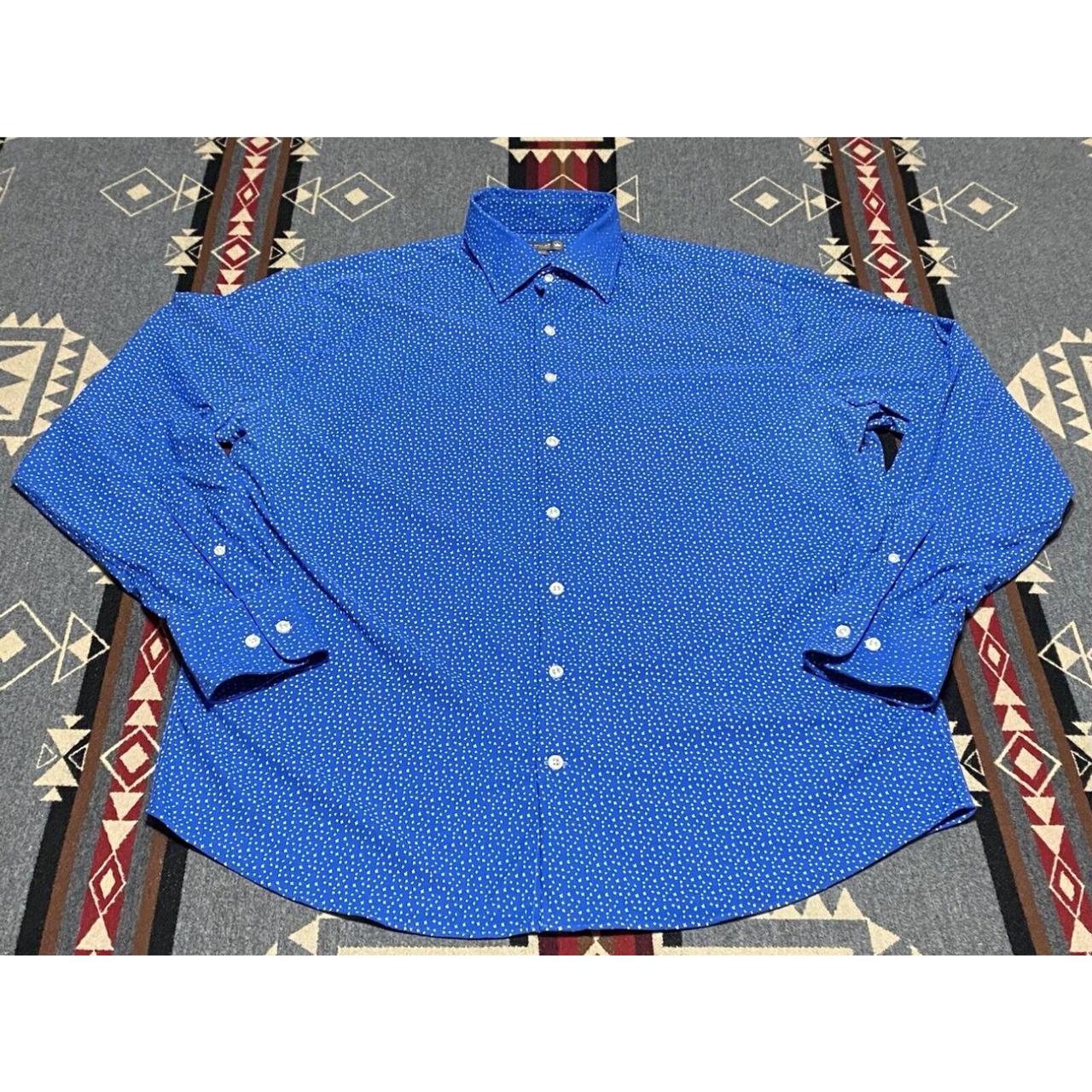 PETER MILLAR SUMMER COMFORT BUTTON SHIRT BLUE STARS... - Depop