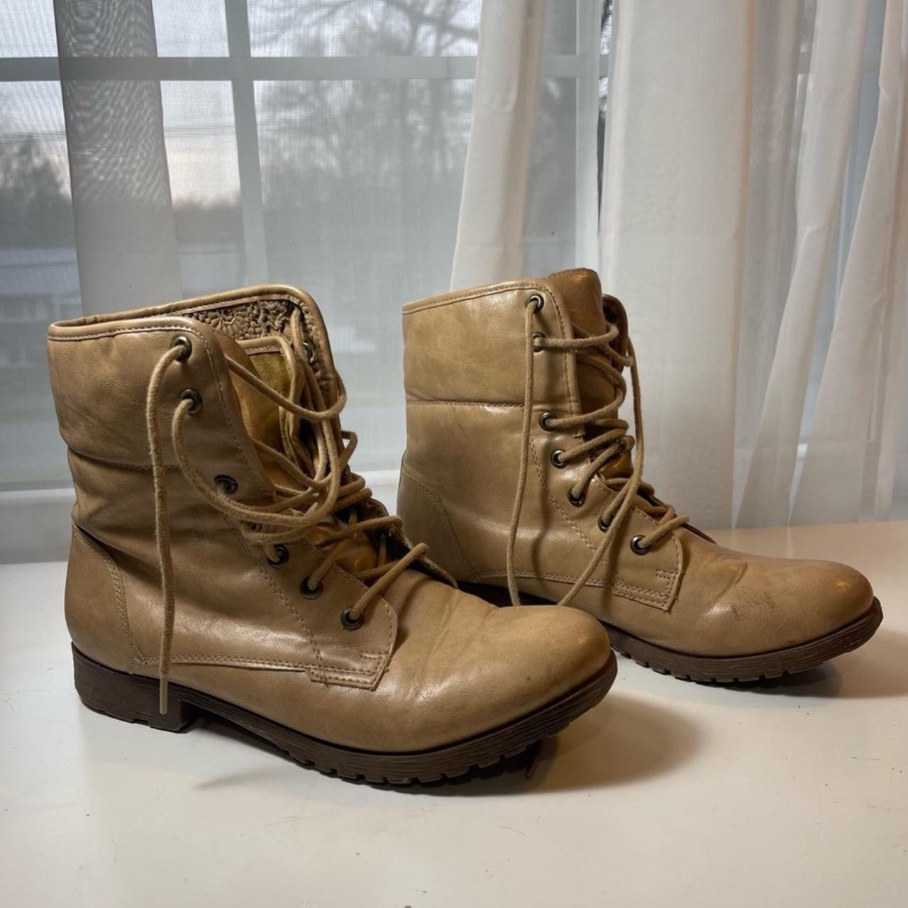 Tan Ankle Boots size 9.5 tags Rock Candy foldable