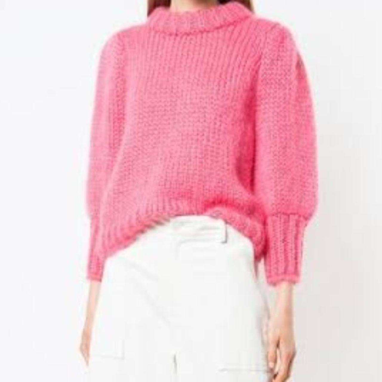 Ganni Julliard Mohair Knit Pullover in Pink Depop