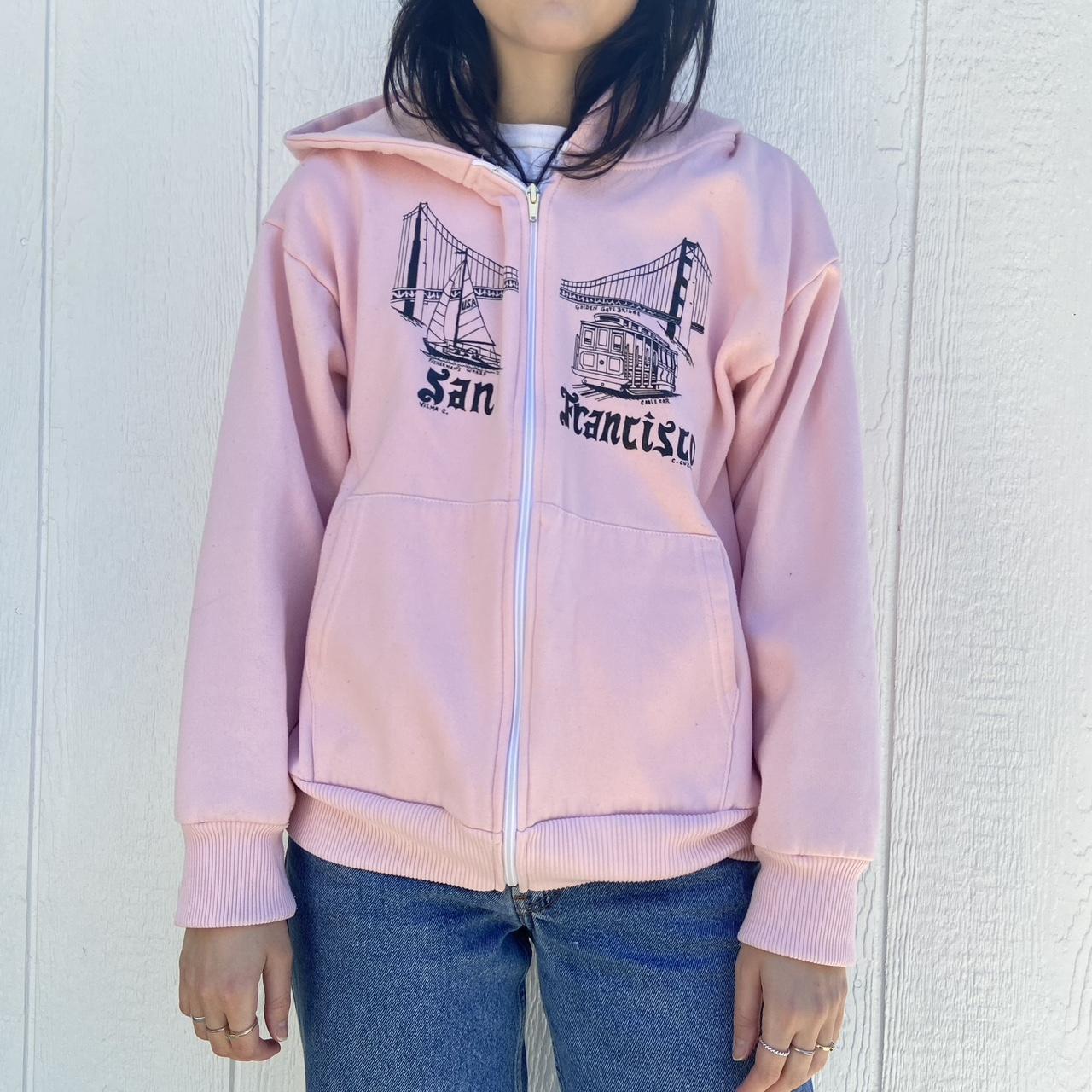 Men's Pink and Black Hoodie Depop