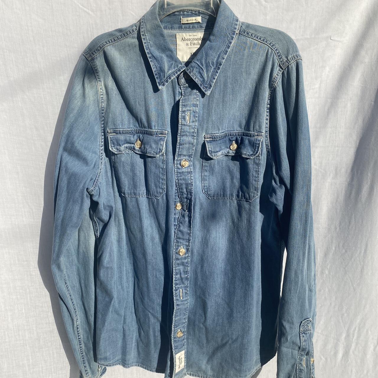 Button Up Abercrombie Mens Denim Shirt Abercrombie And Fitch Blue