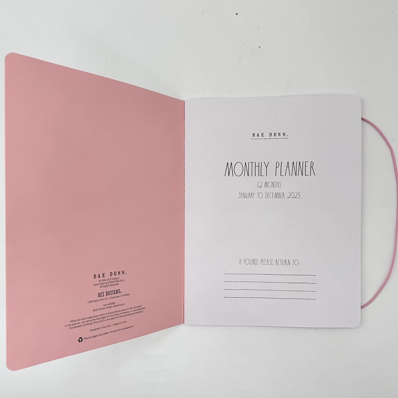 Rae Dunn 2025 Monthly Planner 12 months (2025 Flower... Depop