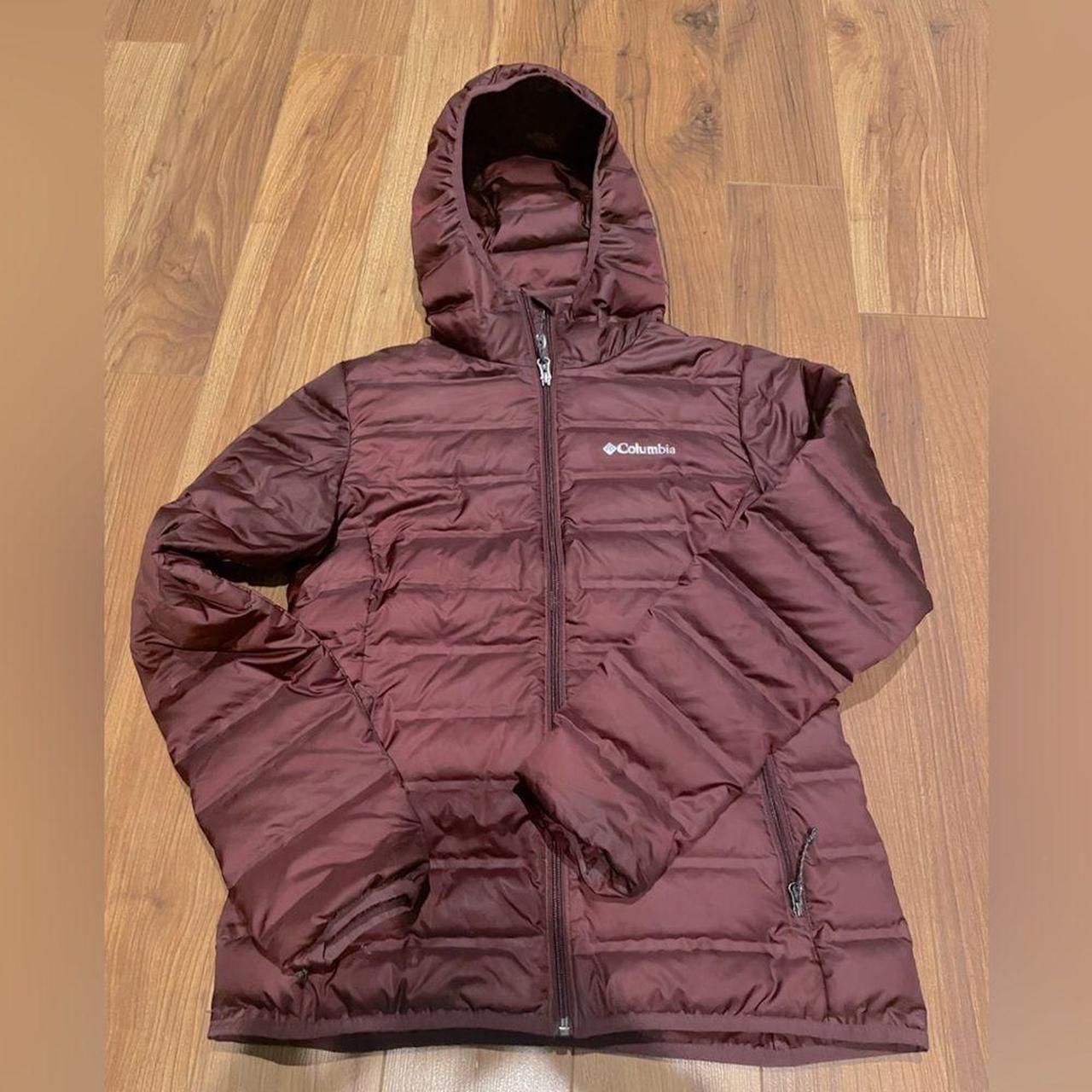 Burgundy/brown Columbia jacket in women's Depop