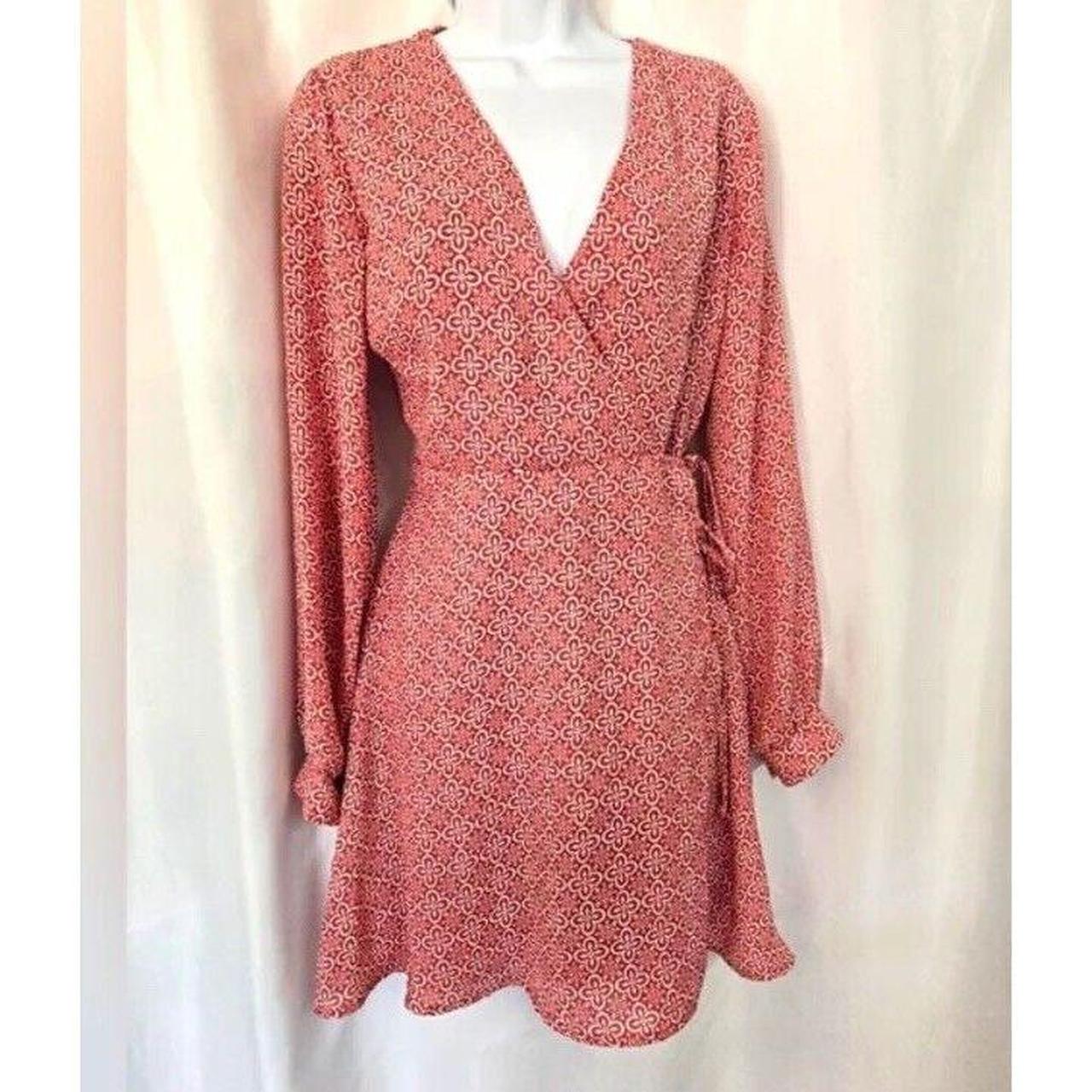 Lush Nordstrom Coral Pink White Wrap Dress Depop