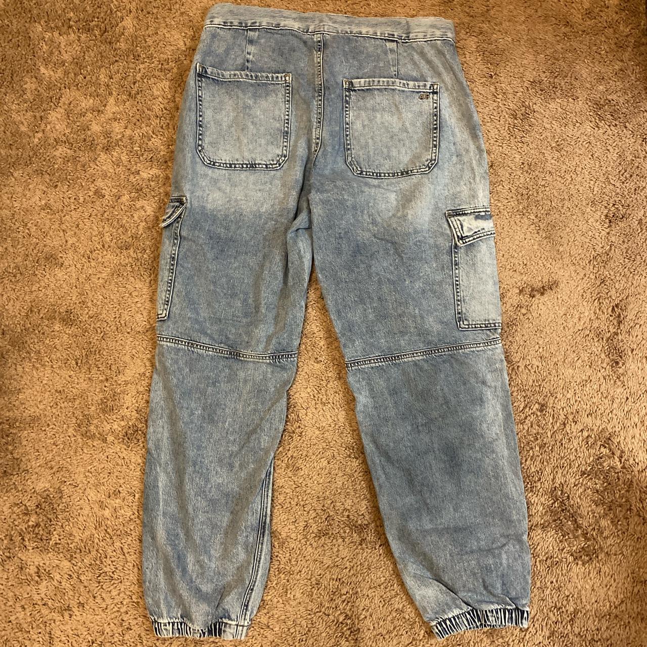 American Eagle cargo denim joggers Size 8 Condition... Depop