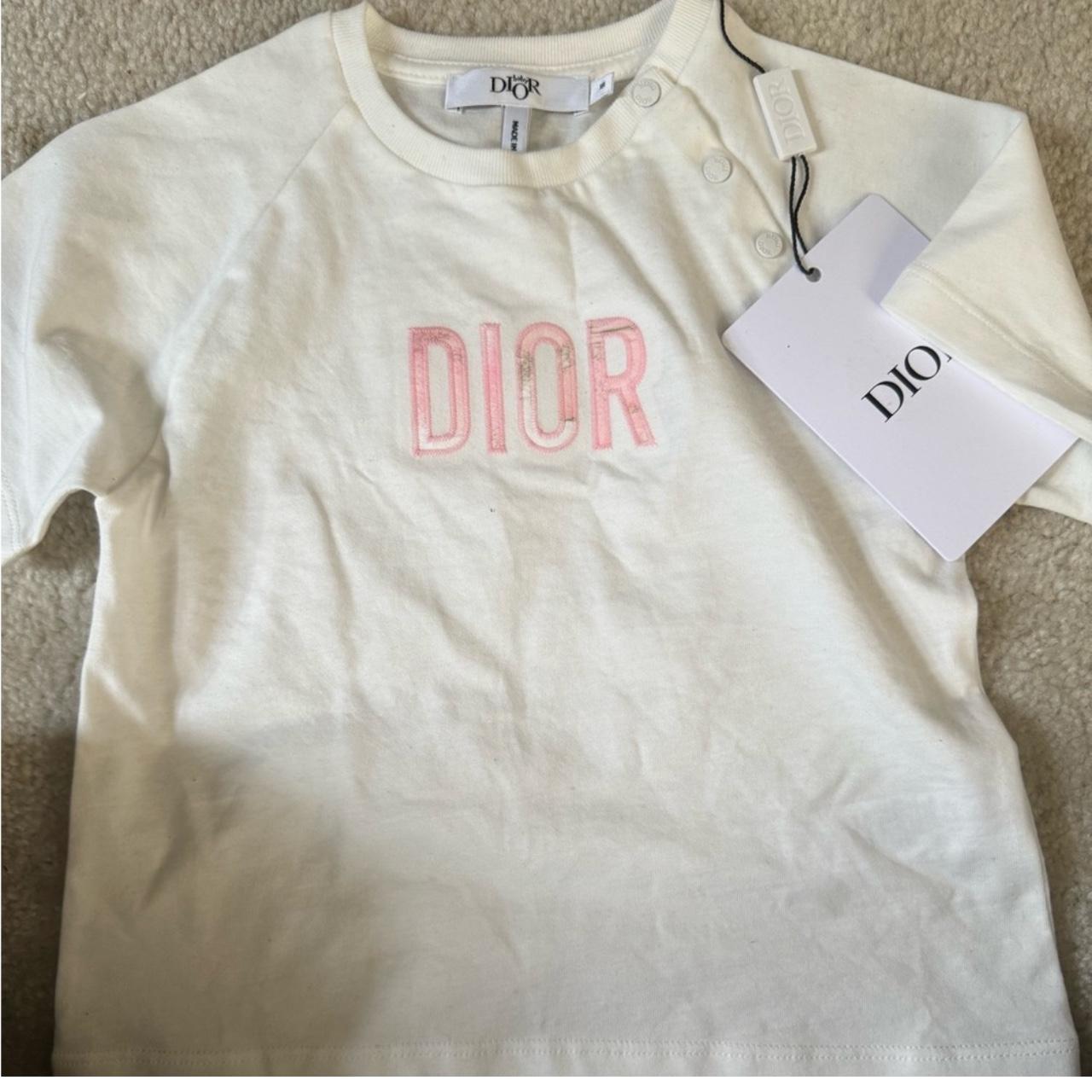 Pink dior-baby-tee - Depop