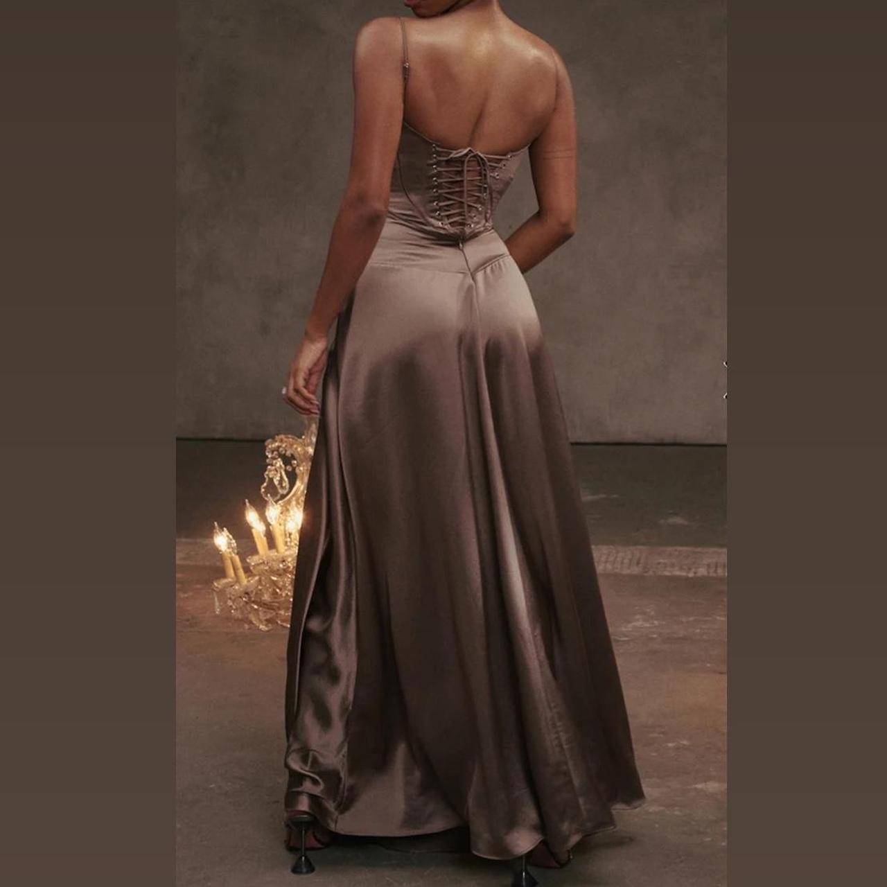 House of CB Satin Anabella Maxi Dress in brown ? (I... - Depop