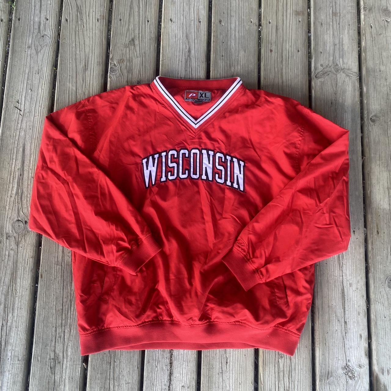 Men’s vintage Wisconsin windbreaker men’s size... - Depop