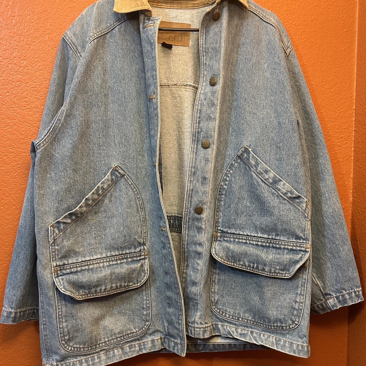 Denim Kenji Jacket With Corduroy Collar. 4 Pockets. - Depop