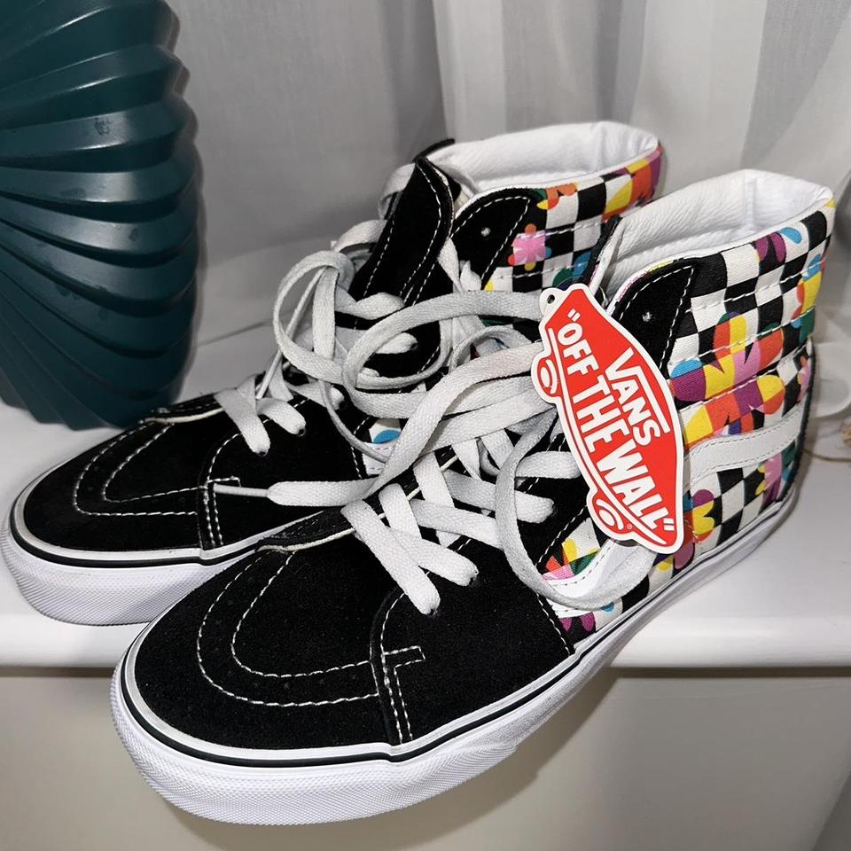 VANS rainbow checkered high cut sneakers UK 6 . Depop