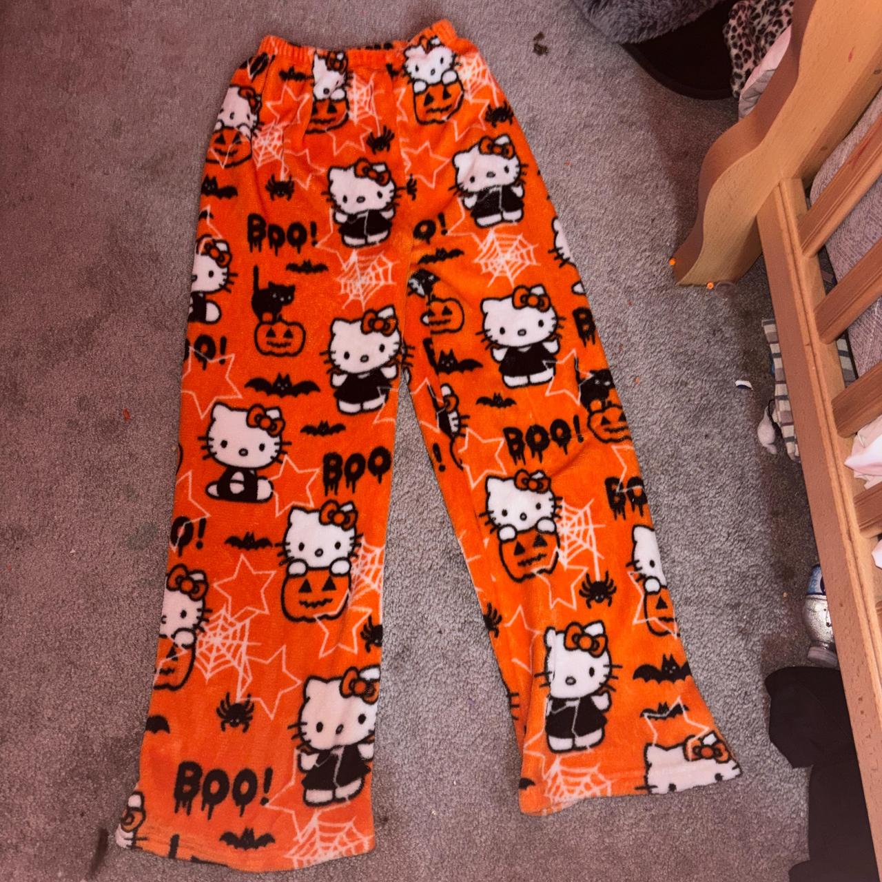 Hello Kitty pajama pants no drawstring or tied worn... Depop