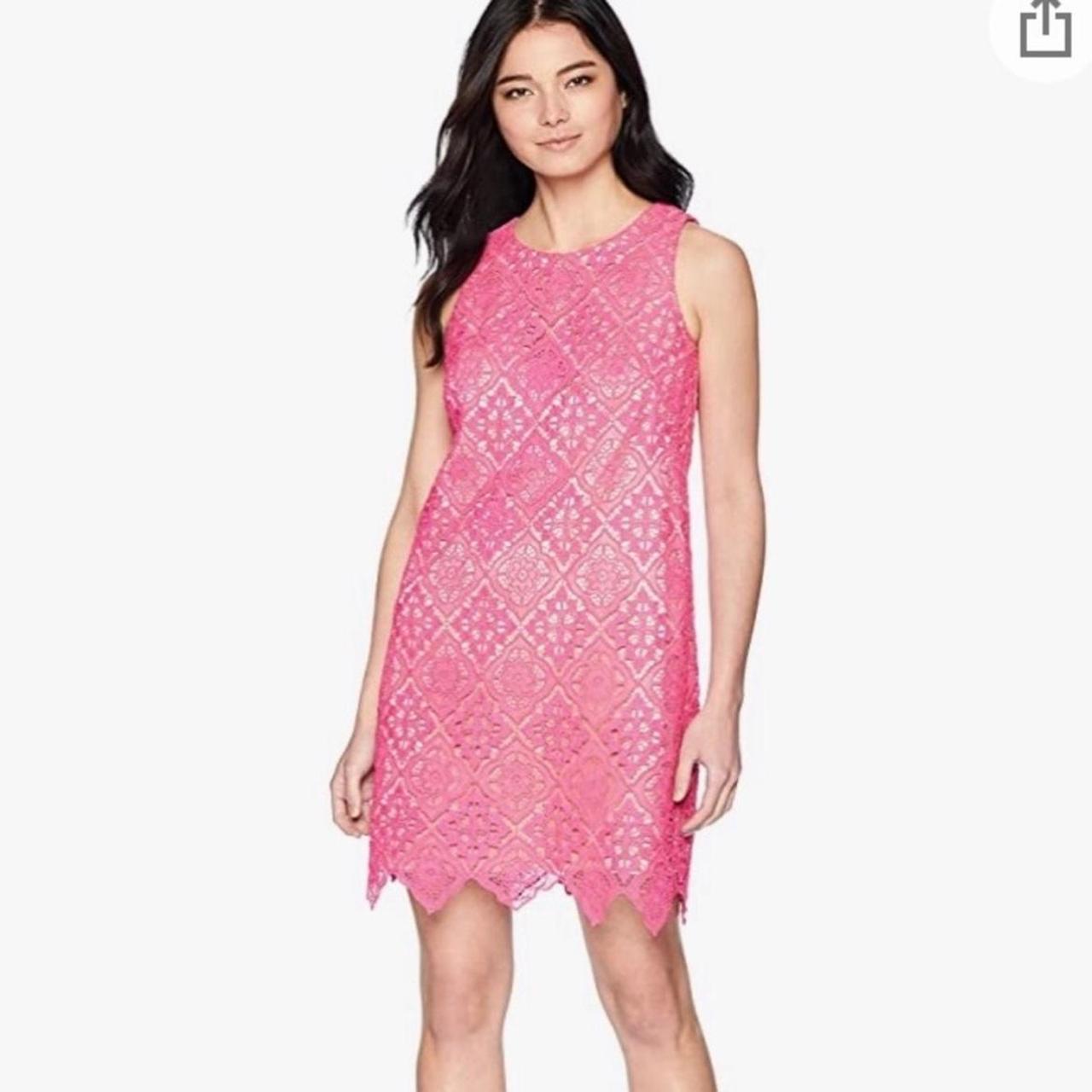 NWT Eliza J Lace Shift Dress size 6. Hot pink