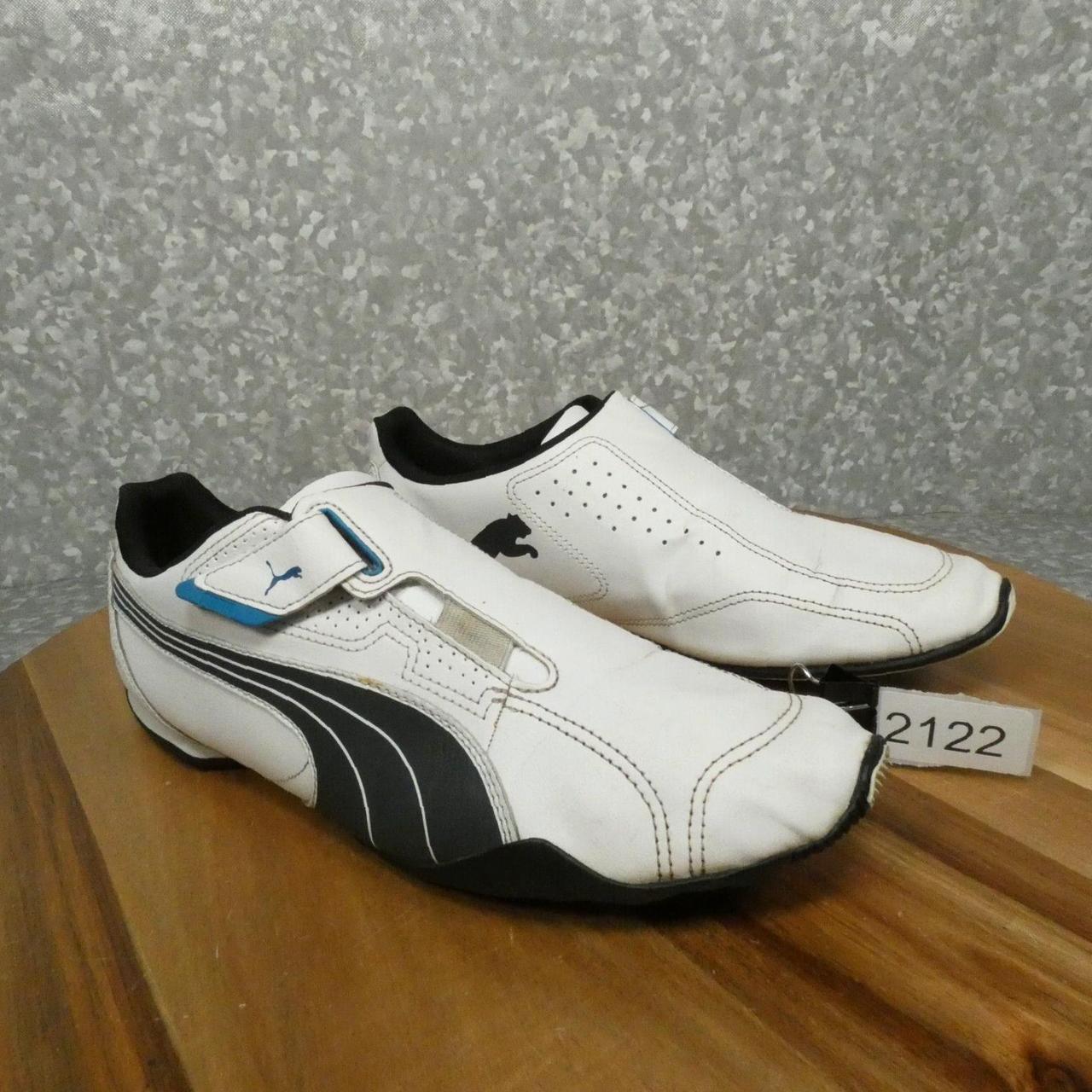 WHITE AND BLACK MENS SLIP ON PUMA REDON MOVE