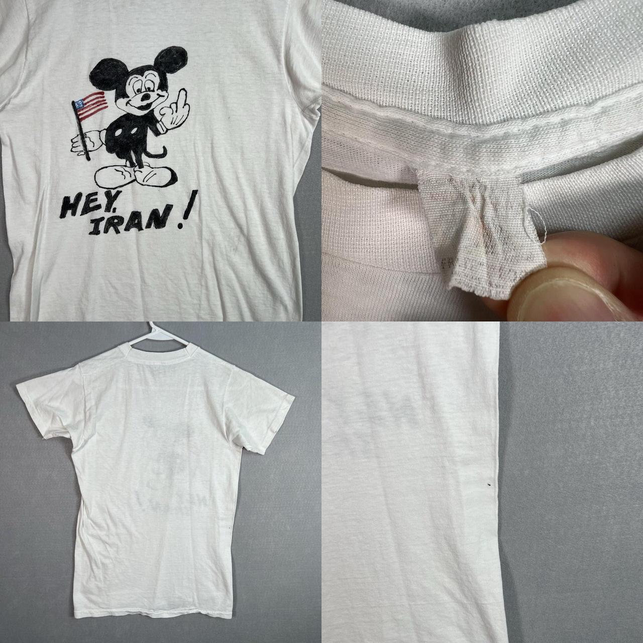 VINTAGE 80S HEY IRAN MICKEY MOUSE AMERICAN FLAG...