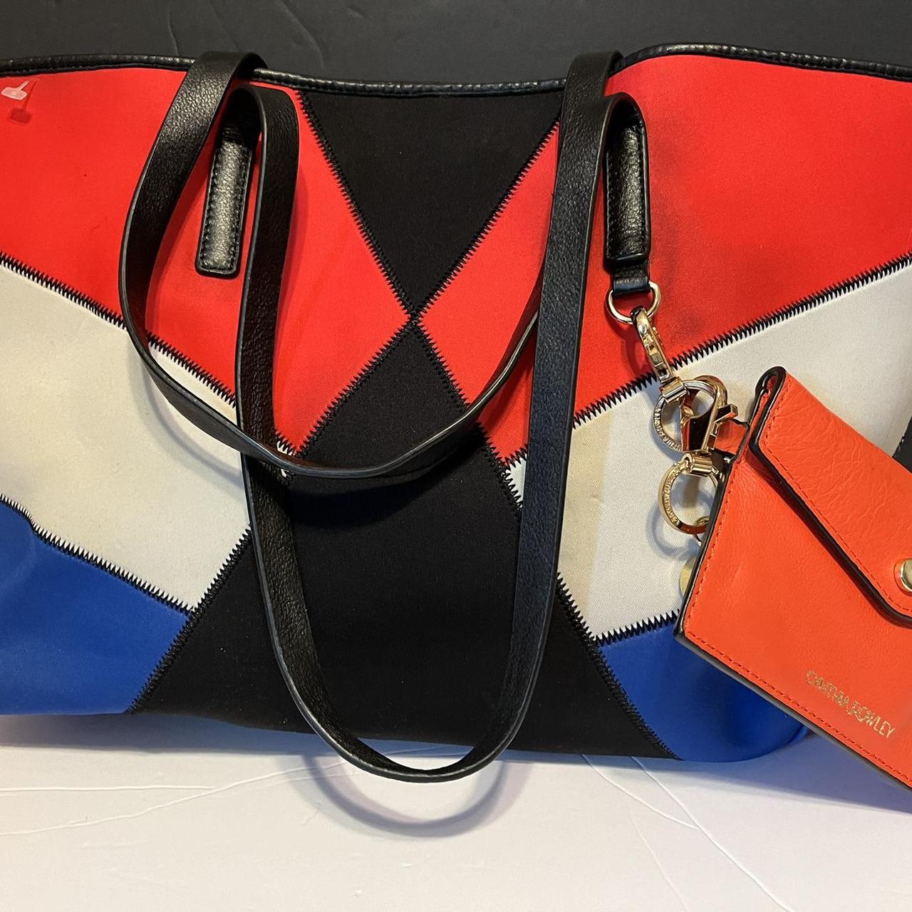 Cynthia Rowley Neoprene Leather Tote Shoulder Bag. Depop