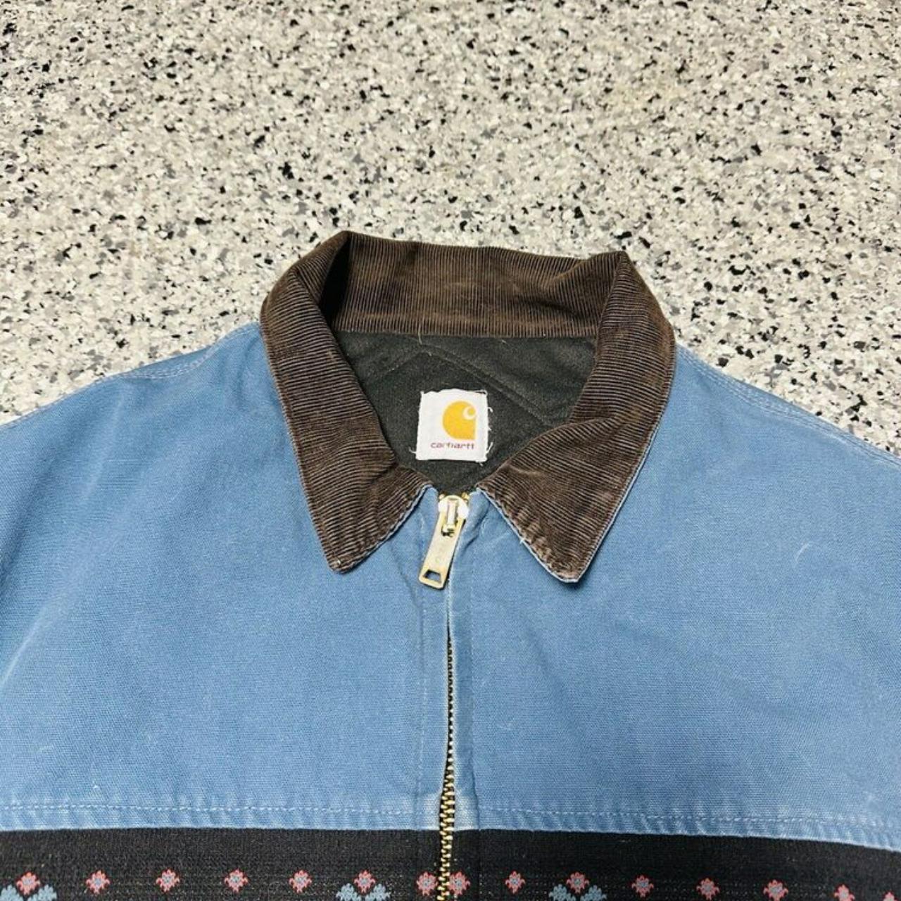 vtg carhartt aztec santa fe jacket mens large teal... - Depop