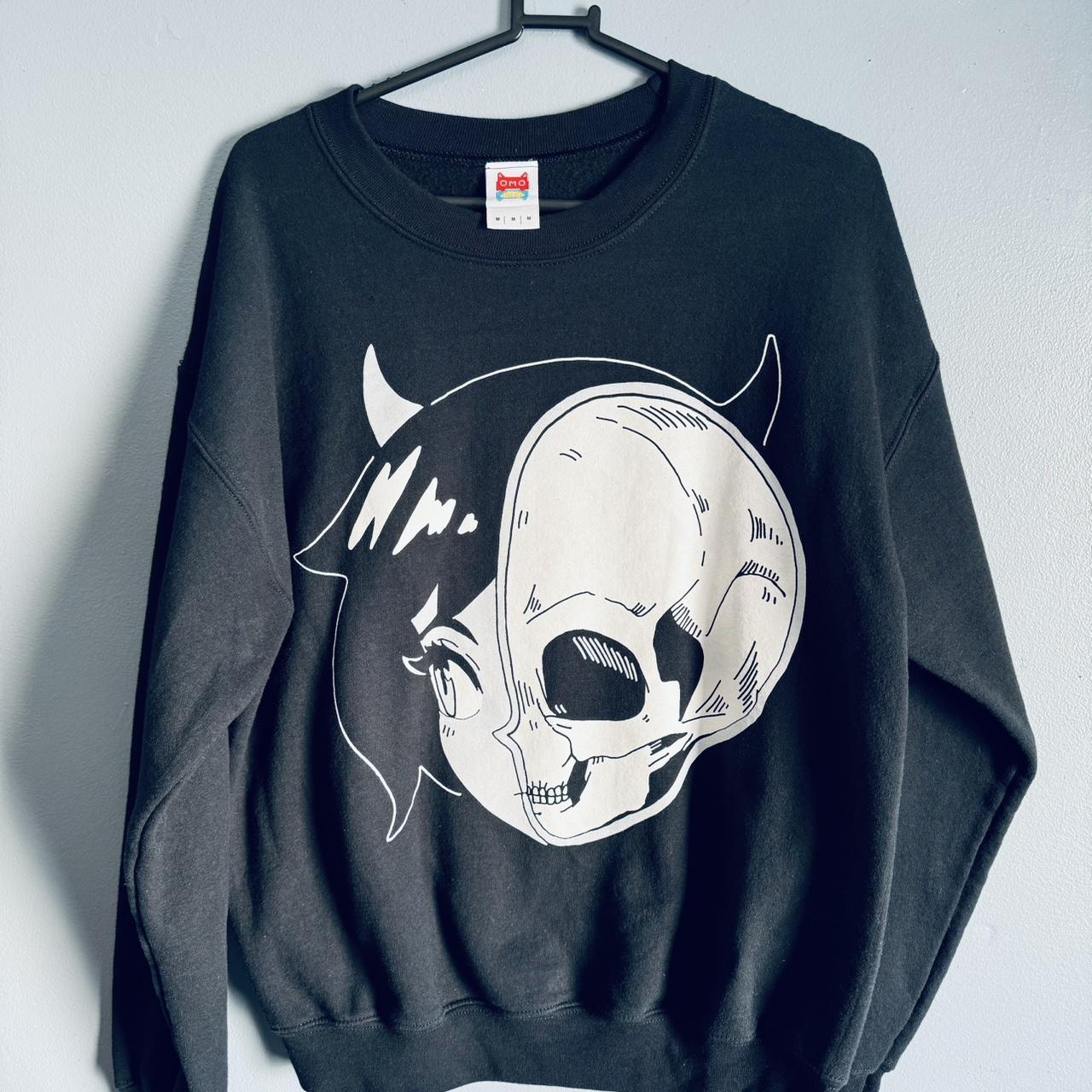 RARE OMOCAT Pullover Anime Girl Skull Sweater #anime... - Depop