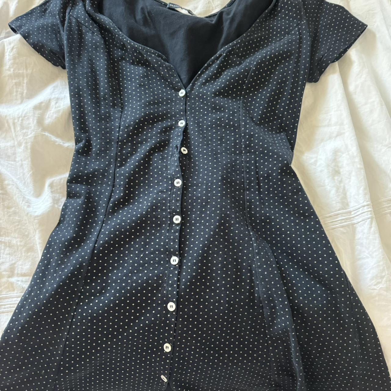 CUTEST BRANDY POLKA DOT DRESS🖤🤍 tie back mint... Depop