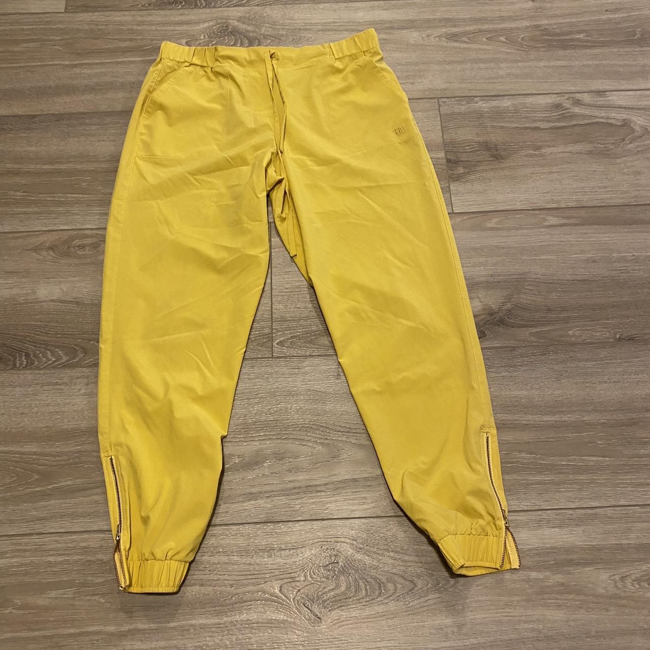 Albion fit workout joggers, yellow color, stretchy... - Depop