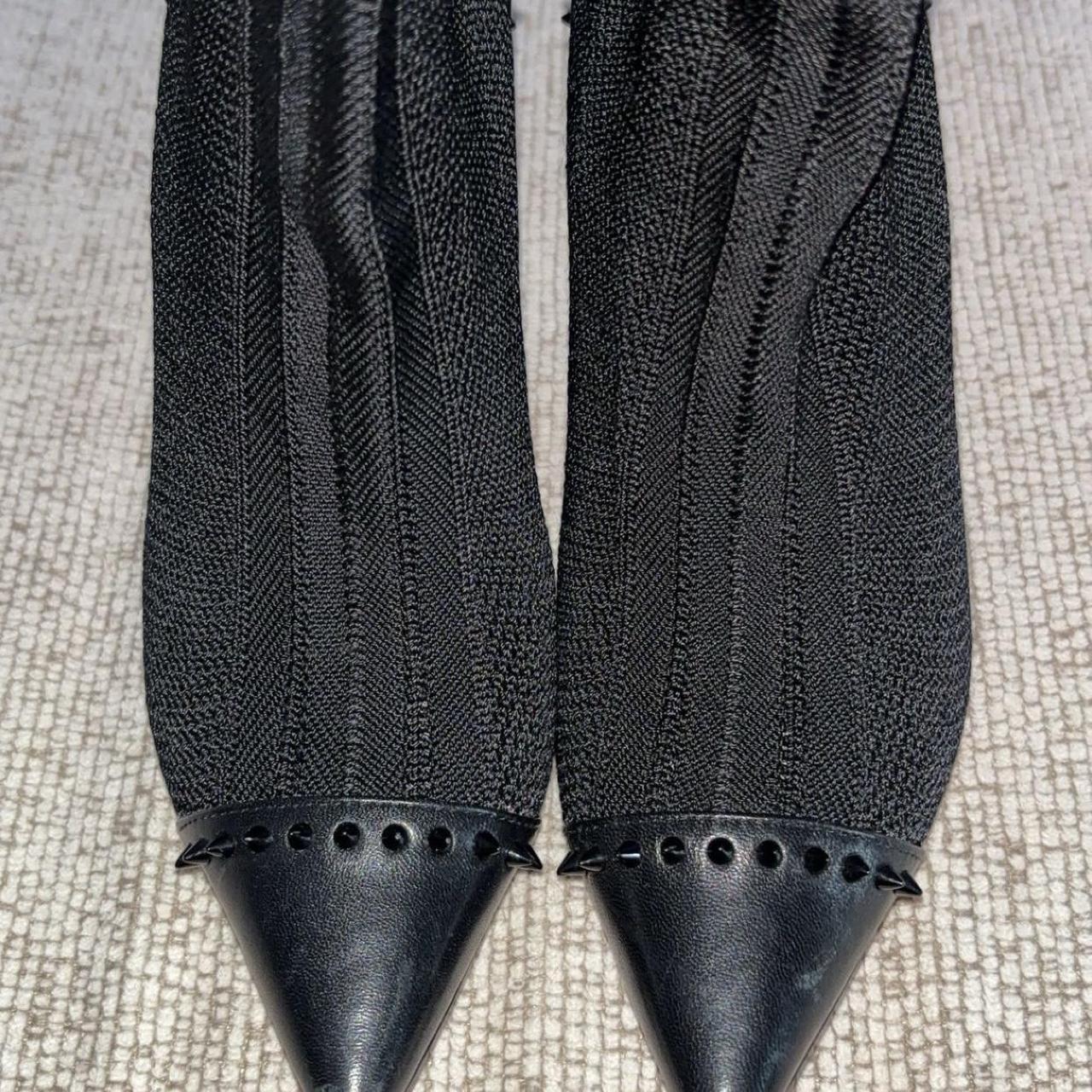 Christian Louboutin thigh high spiked heels black,... - Depop