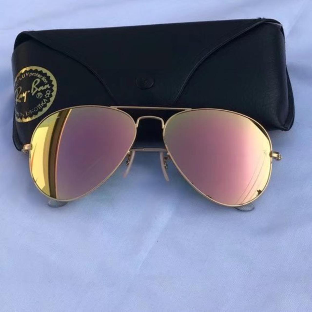 Women's Ray-Ban Aviators Pink Rose Gold Flash on sale 62mm