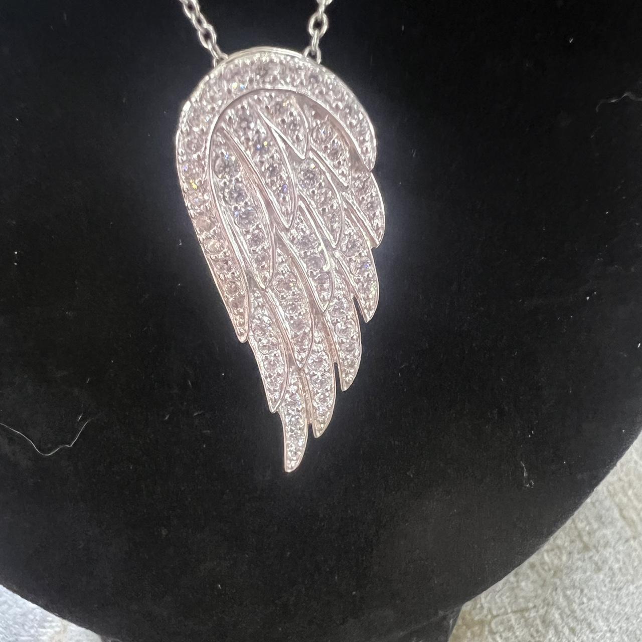 Sterling Silver Paj China Cz Angle Wing Necklace Depop