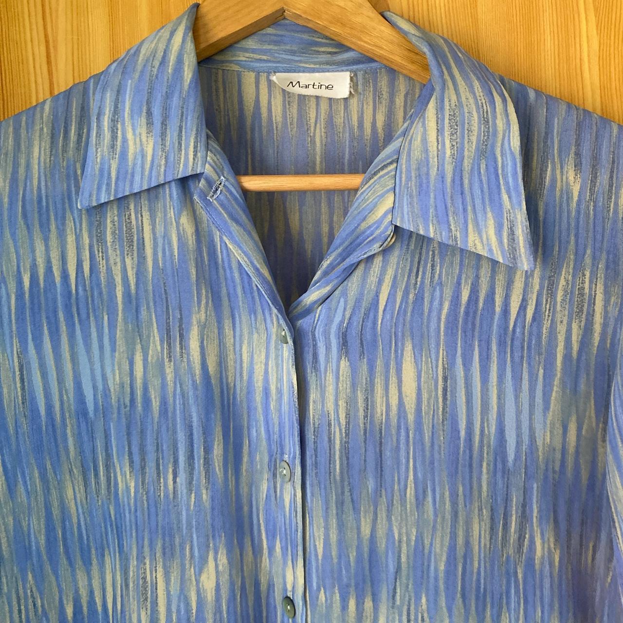 Gorgeous blue / yellow pattern summer shirt. Size:… - Depop