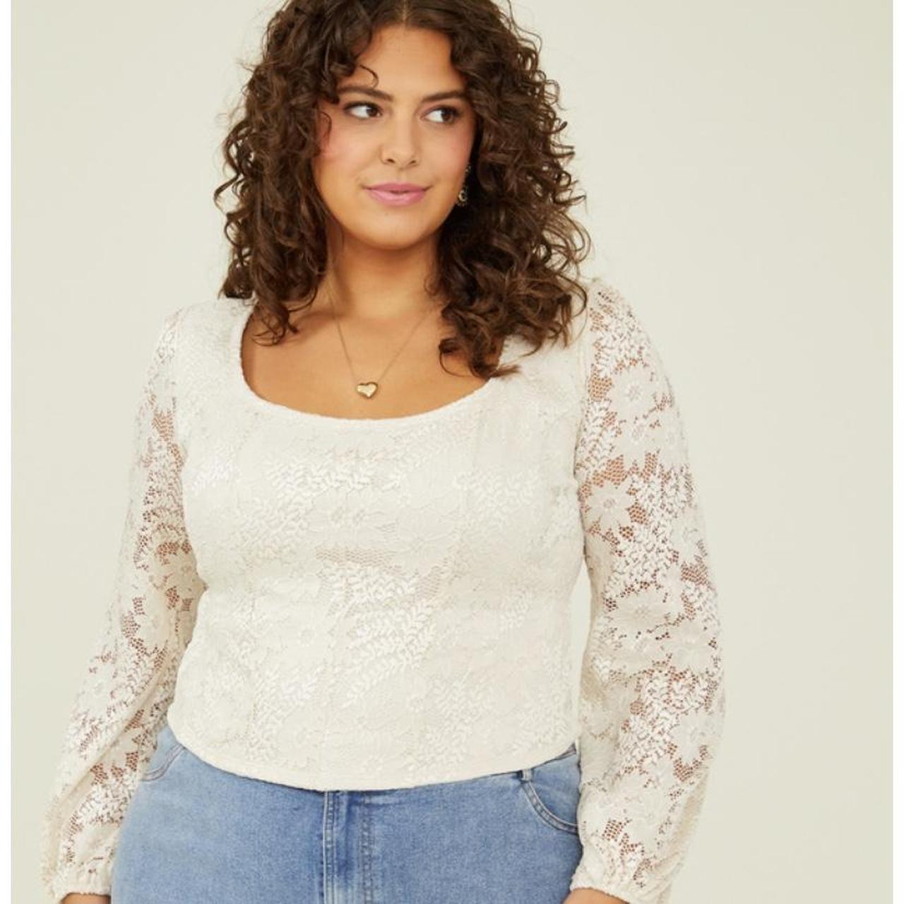 NEW Arula Floral Lace Long Sleeve Top Plus Size X /... - Depop