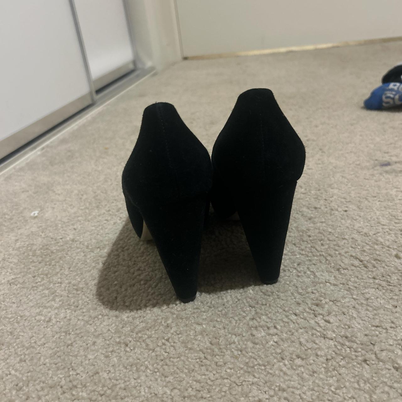 Wittner size 36 black velvet heels only worn once... - Depop