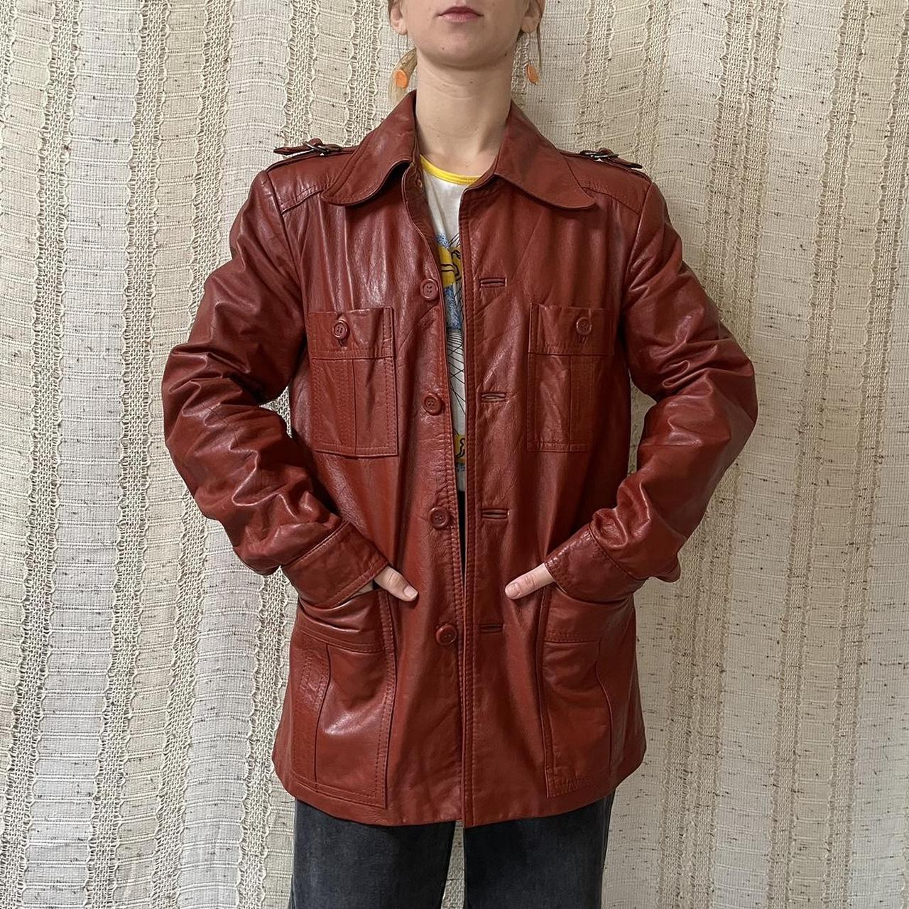 Early 1970s Glam Rust Leather Jacket retailer - Medium