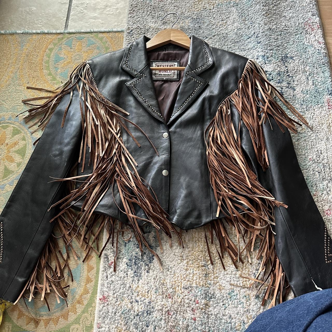 Vintage Women's Leather Jacket - Black/Brown - S … - image 4