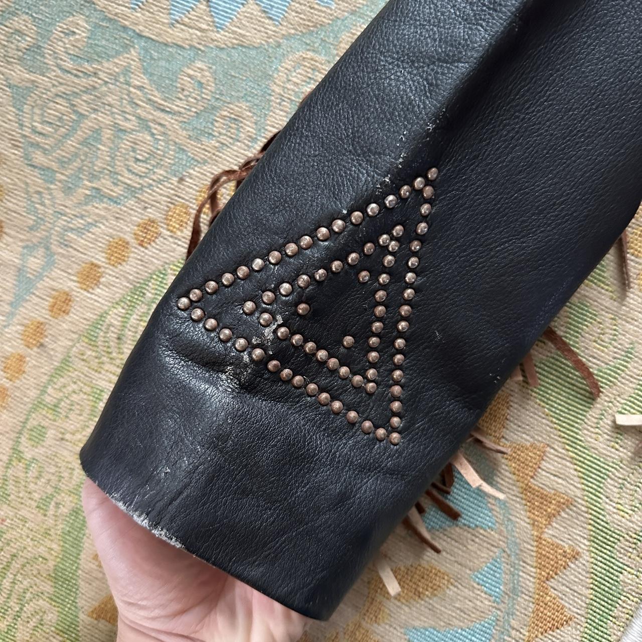 Vintage Women's Leather Jacket - Black/Brown - S … - image 5