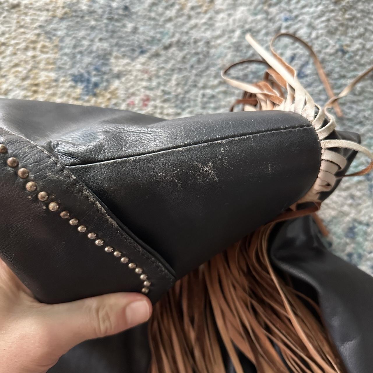 Vintage Women's Leather Jacket - Black/Brown - S … - image 6