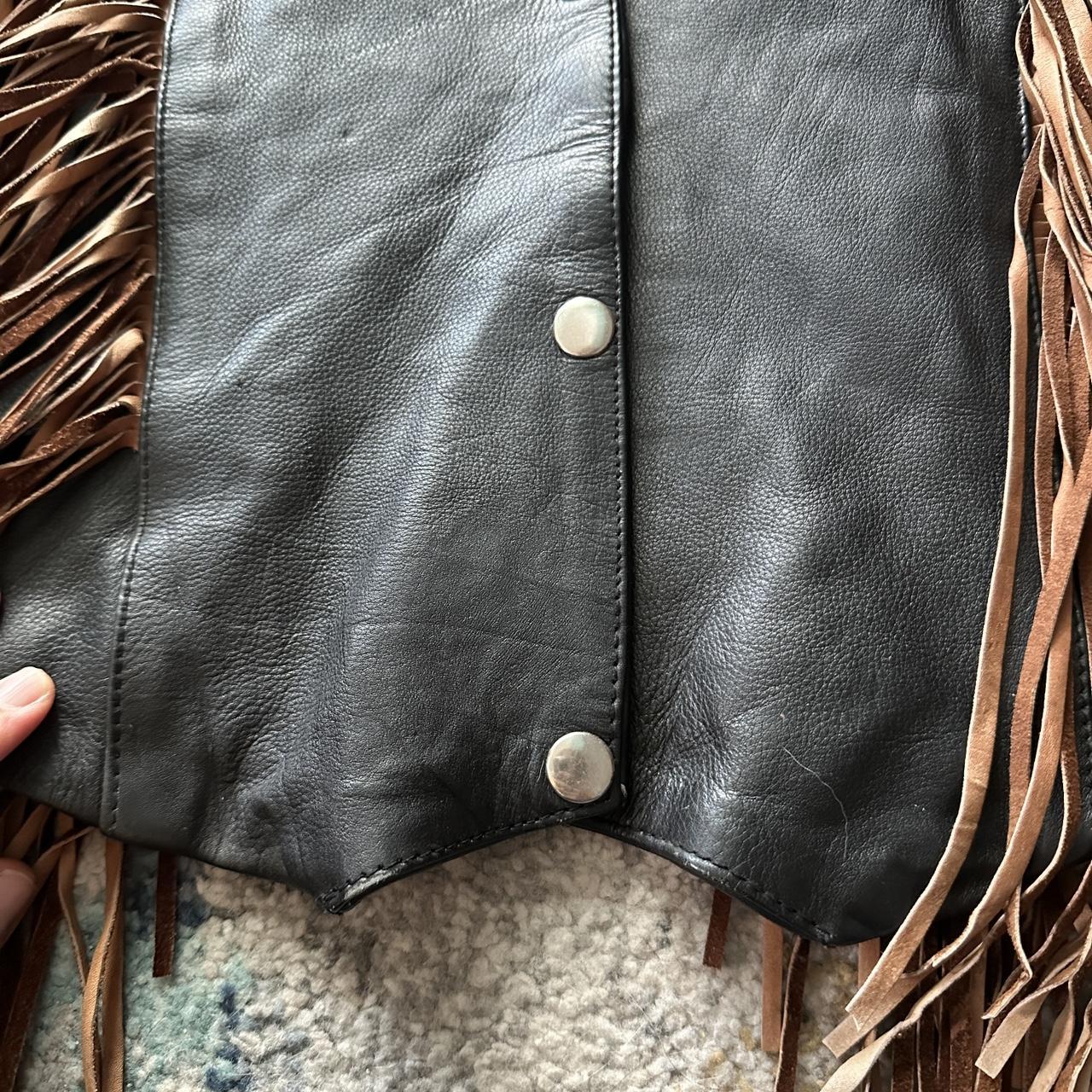 Vintage Women's Leather Jacket - Black/Brown - S … - image 7