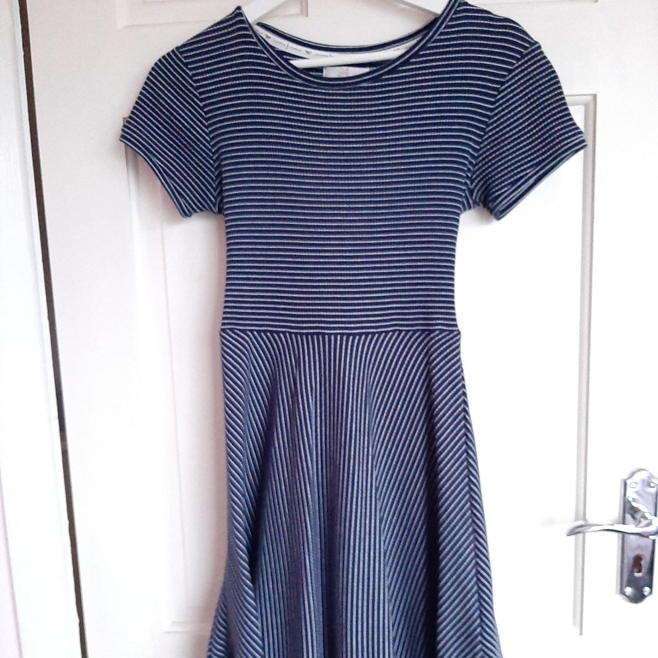 Jasper Conran navy white striped dress. Skirt. Depop