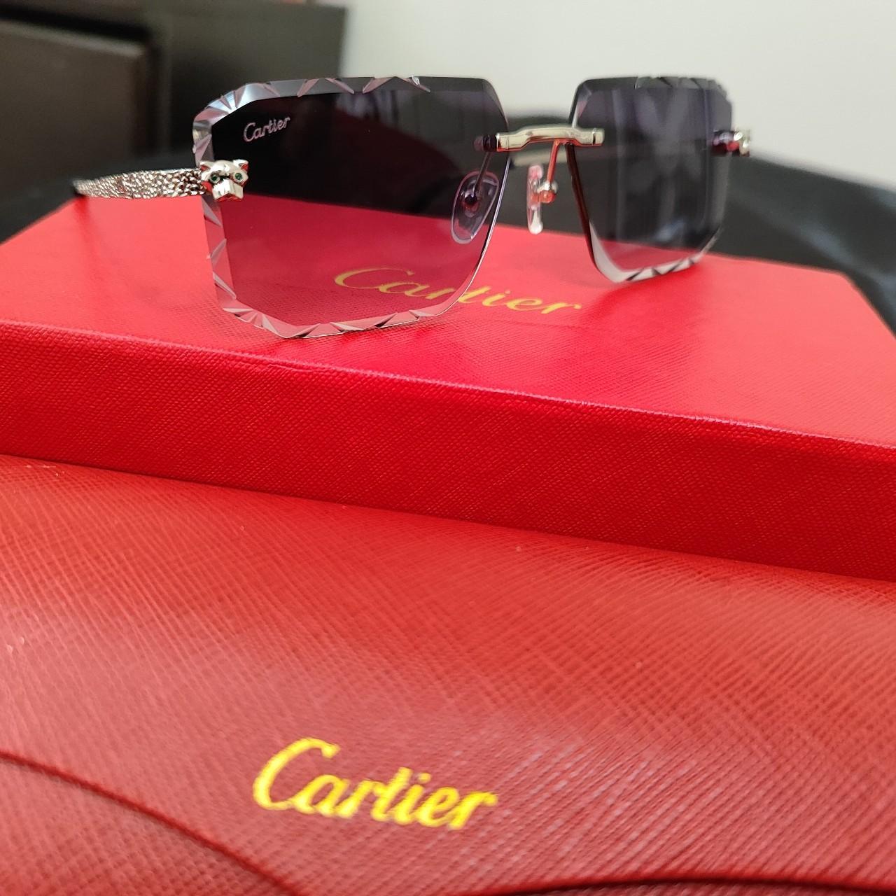 Cartier mens sunglasses (2024 panther head) ct0541s - Depop