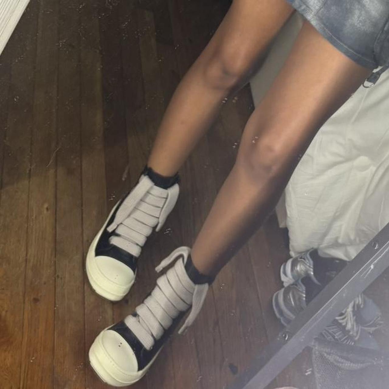 Rick Owens Women\'s Cream and Black Trainers