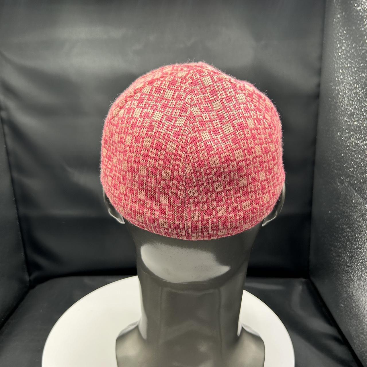 Kangol Pink Textured Knit Logo Embroidered Bucket... - Depop