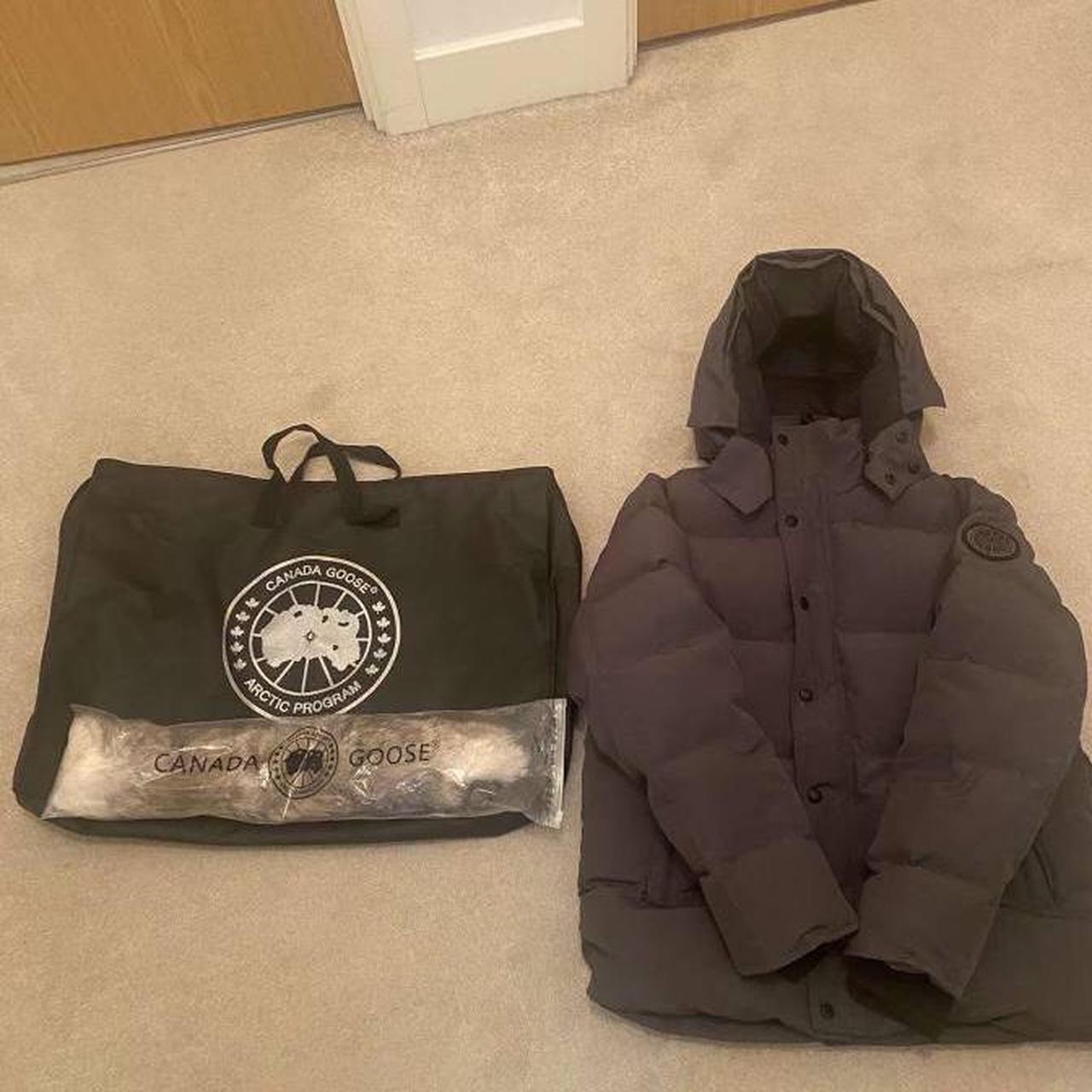 Used Canada goose jacket. Grey in colour - Depop