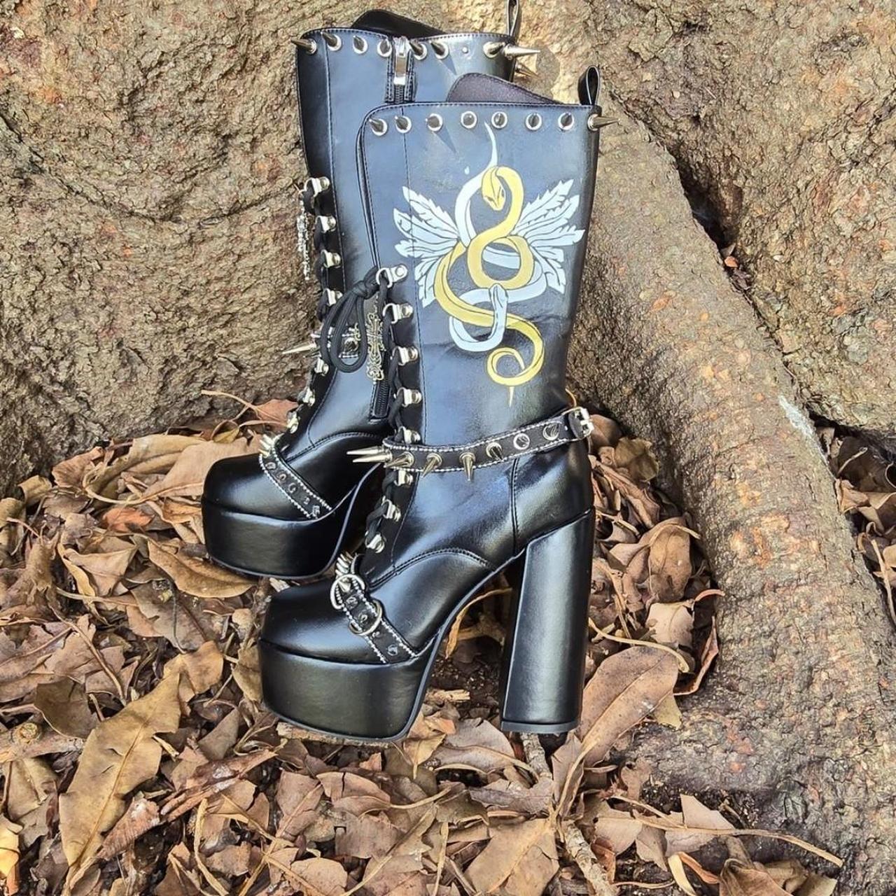 faux leather walking boots